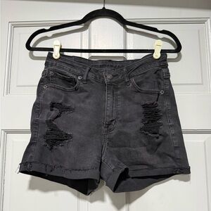 American Eagle Outfitters Ripped Black Jean Shorts